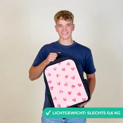 Roze hartjes Rugzak - Zwart middel -sfeer7_NL
