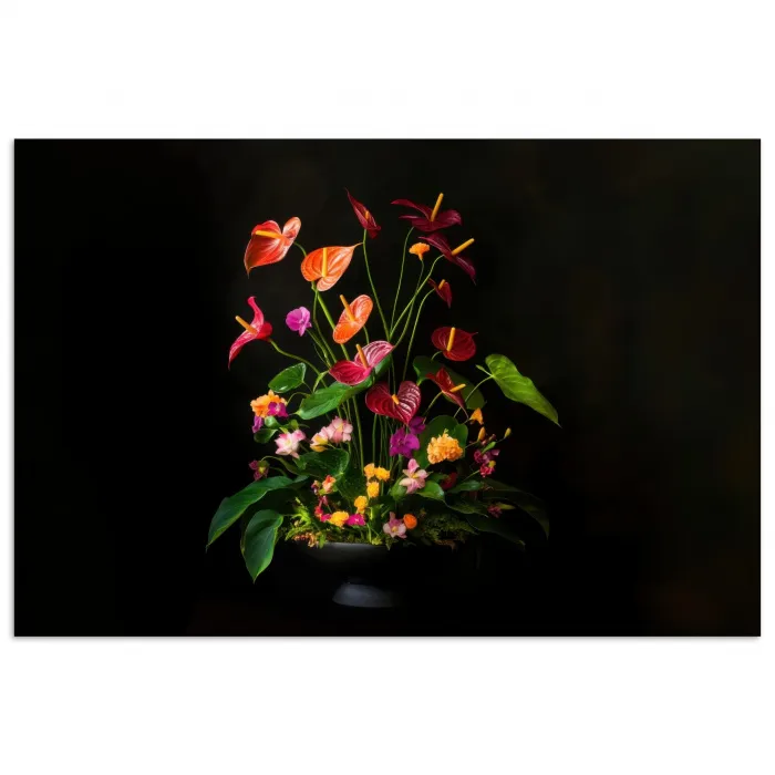 Bloemen - Vaas - Kleurrijk poster papier klein -3d