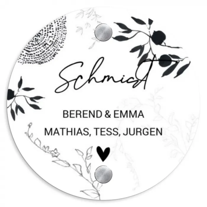 Botanisch - Sierlijk Naambord Rond klein -3d