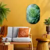 Blad - Plant - Groen - Textuur Wandcirkel Ovaal Forex klein -sfeer4