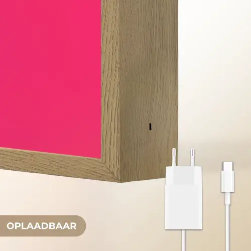 Kat - Kimono - Bloemen - Roze Light Box met batterij (Wandlamp) middel -USP_websiteoplaadbaarNL