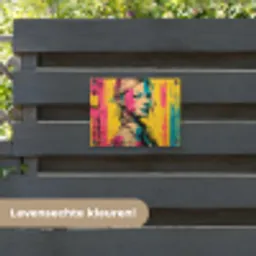 Vrouw - Verfstrepen - Gekleurd tuinposter los doek klein -sfeer3