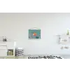 Badeend - Zwemband - Geel textielposter latten blank klein -kinderkamer
