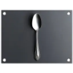 Zilver - Metaal - Lepel tuinposter los doek klein -3d