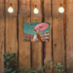 Dalmatiër - Zonnebril - Parasol - Roze tuinposter los doek klein -sfeer1