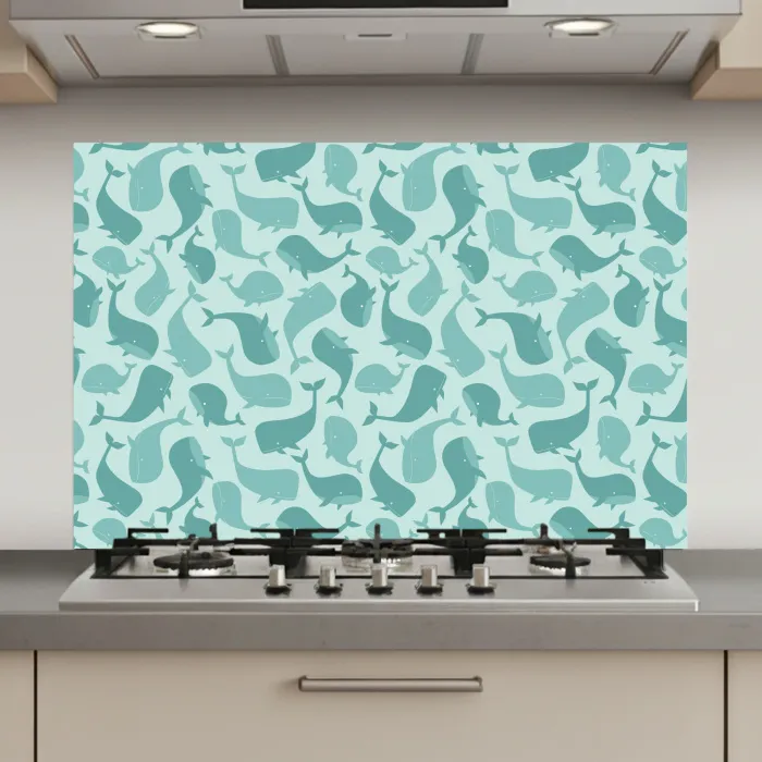 Zee - Dieren - Blauwe vinvis keuken achterwand spatscherm klein 900 -3d_website