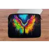 Regenboogkleuren - Vleugels - Magisch laptophoes neopreen klein -tafel