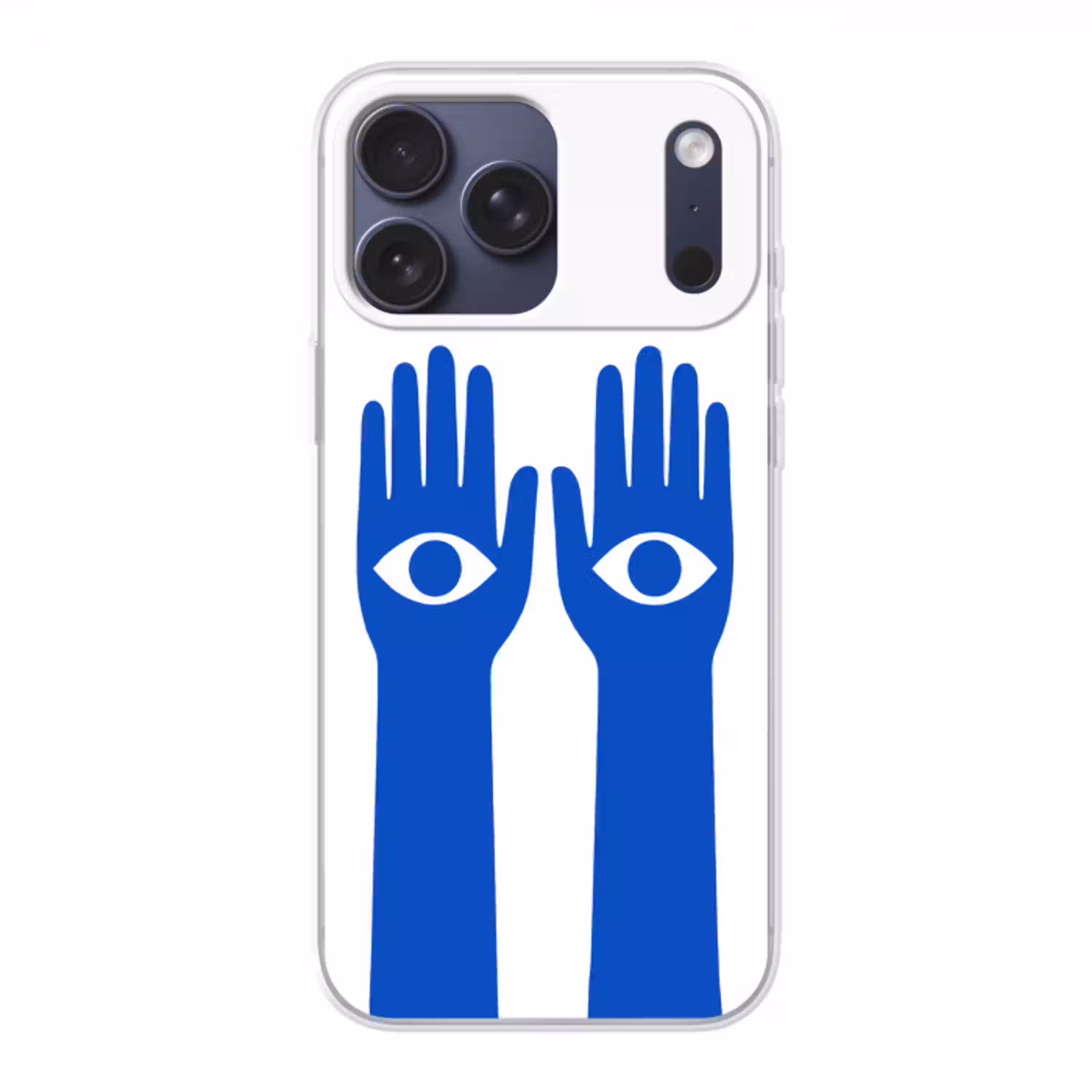 Handen - Twee - Ogen - Blauw Telefoonhoesje iPhone 17 Pro Max klein -3d