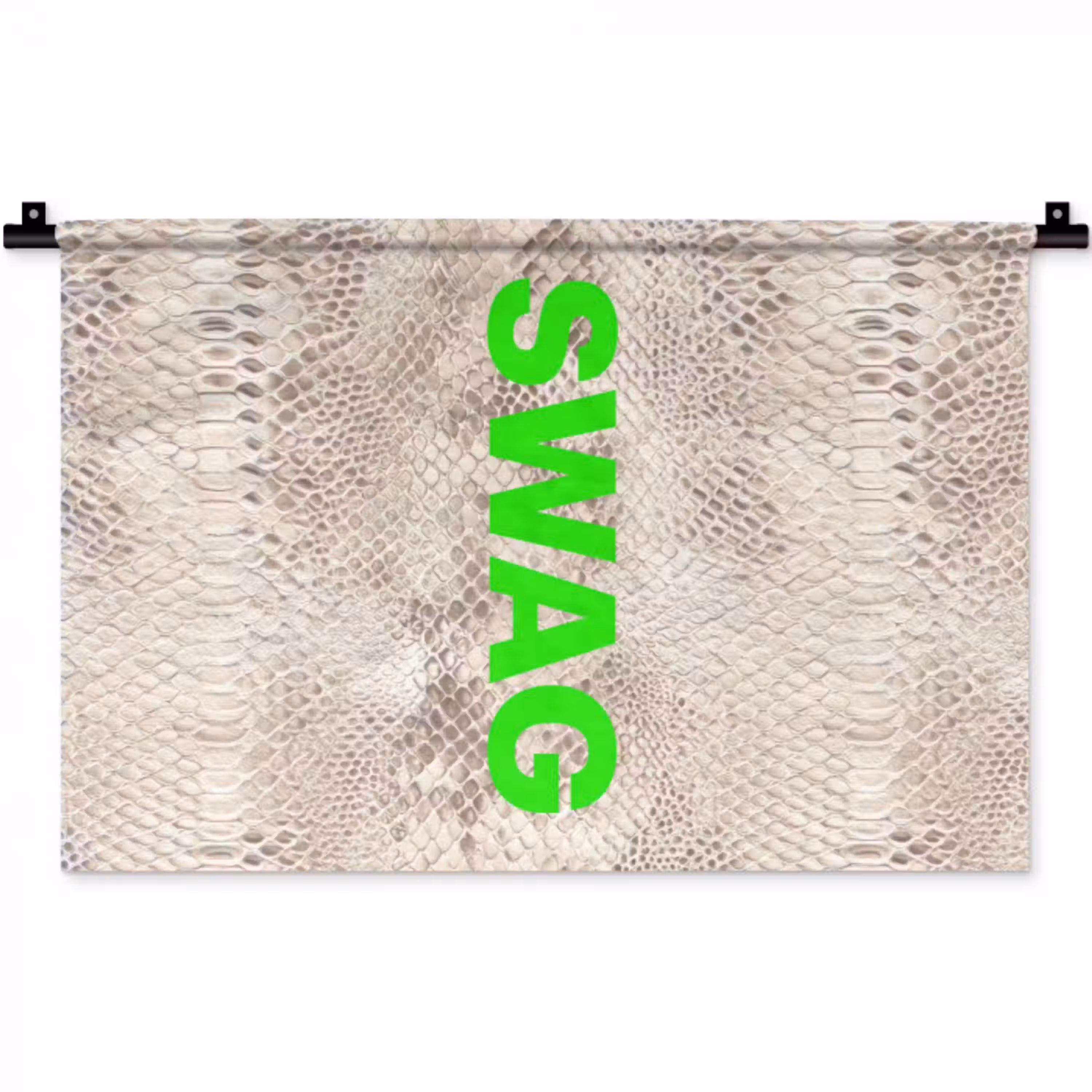 Slangenprint - SWAG - Neon - Groen Wandkleed katoen klein -zz3d