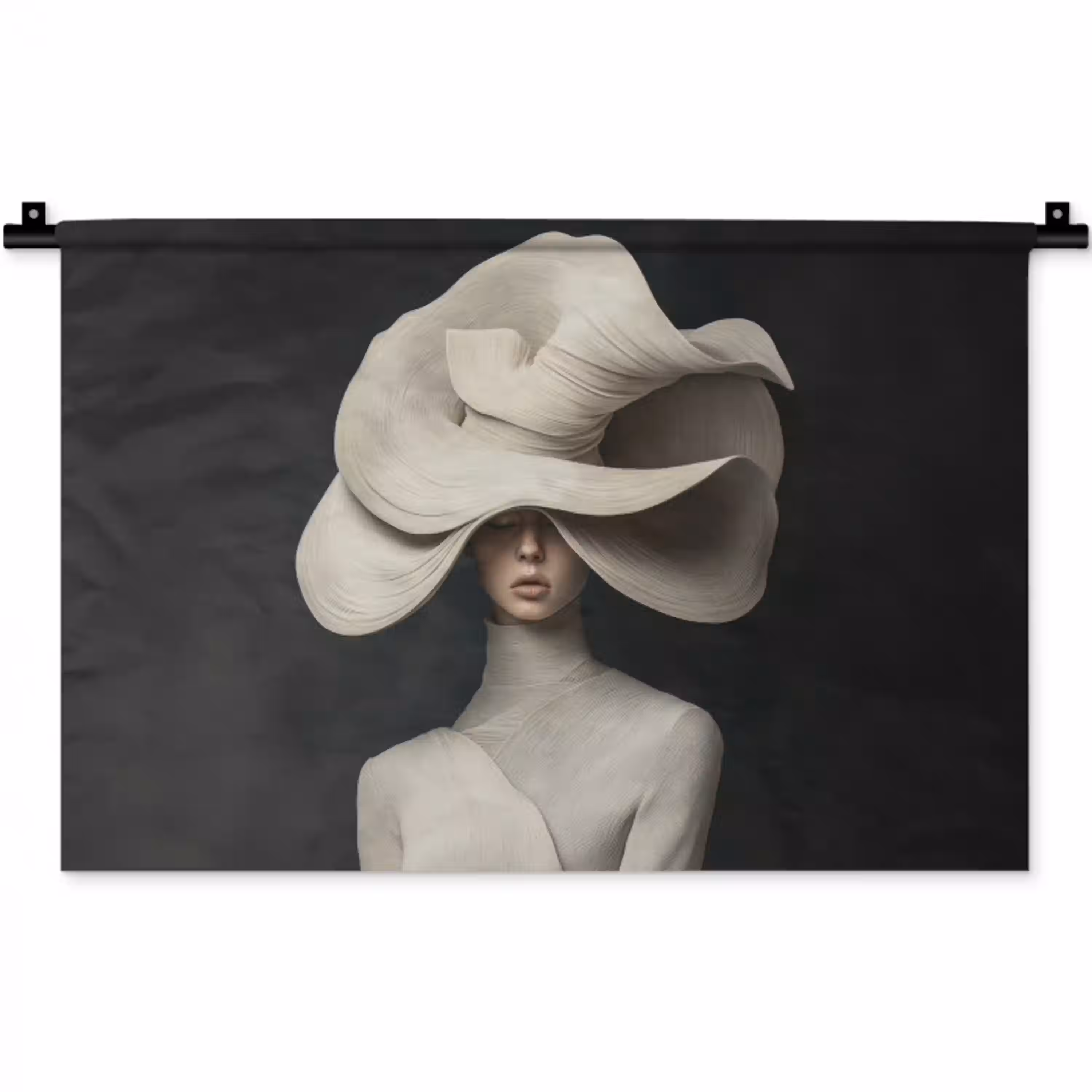 Modern - Vrouw - Hoed Wandkleed katoen klein -zz3d