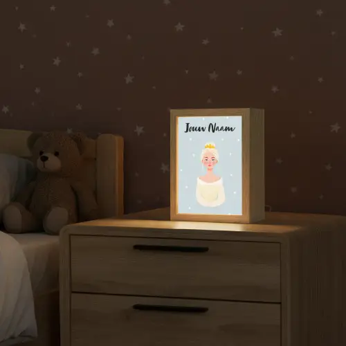 Stippen - Prinses - Kroon - Blond Light Box met kabel (Kinderlampje) klein -sfeer1_kind