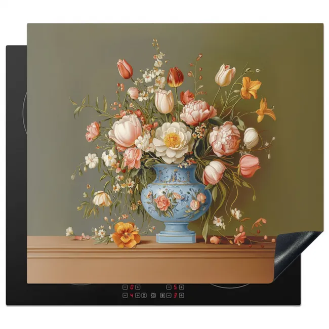 Neutral - Bloemen - Boeket - Vaas Inductie beschermer vinyl 3mm middel -3d