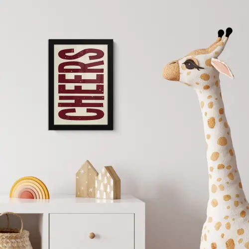 Red - Cheers - Decoratie - Beige fotolijst zwart zonder passe partout klein -usfeer4_kinderkamer