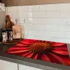 Close up - Bloem- Rood Inductie beschermer vinyl 3mm klein -sfeer3
