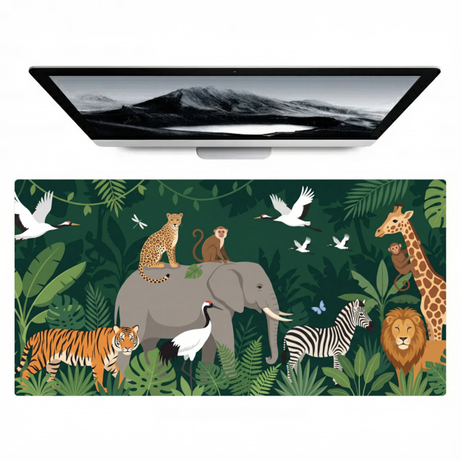 Tropisch - Jungle -  Groen Muismat XXL klein -zzz3d