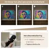 Portret - Sigaret - Kleurrijk - Bril Light Box met batterij (Wandlamp) middel -USP_dimbaarNL