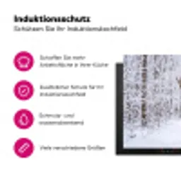 Hert - Winter - Bos - Natuur - Wit Inductie beschermer vinyl 3mm klein -zzzzzzz-lf-ups
