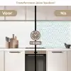 Patroon - Lijn - Design - Groen keuken achterwand 2 middel 871 -voor-na2_NL