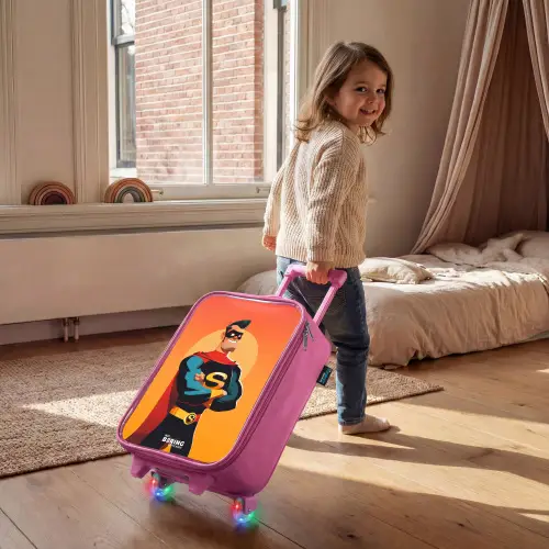 Sunny superhero Kinderkoffer - Roze klein -sfeer1