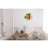 Vis - Vinnen - Blauw - Ogen Wandcirkel aluminium klein -woonkamer