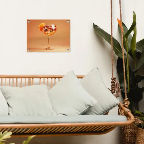 Drank - Oranje - Glitter - Disco tuinposter los doek klein -sfeer7
