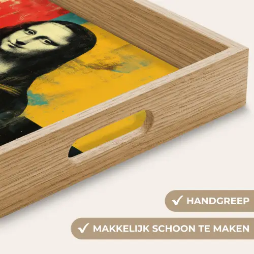 Vrouw - Kleurvlakken - Klassieke schilderkunst Dienblad Rechthoek middel -USP_HandgreepNL
