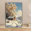 Winter - Sneeuw - Huis - Natuur canvas 2cm klein -sfeer1