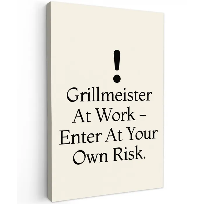 Grill - Uitroepteken - Zwart - Tekst canvas 2cm klein -z3d