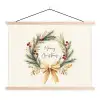 Kerstkrans - Kerst - Goud - Beige textielposter latten blank klein -3d
