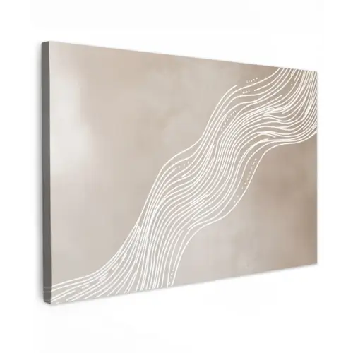 Golvende lijnen - Vloeiend - Zandkleurig canvas 2cm klein -z3d