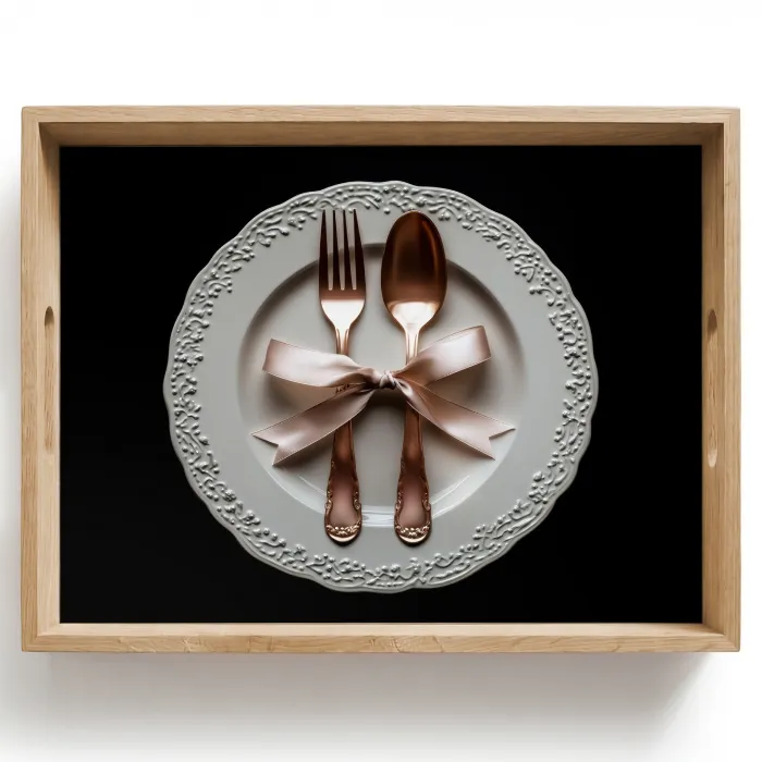 Rose - Strik - Bestek Dienblad Rechthoek middel -z3d_shopping