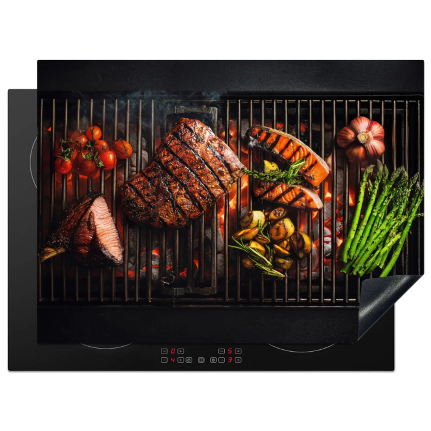 Induction hob cover - Grill - Food - Barbecue - 30% Off! | Kitchenyeah