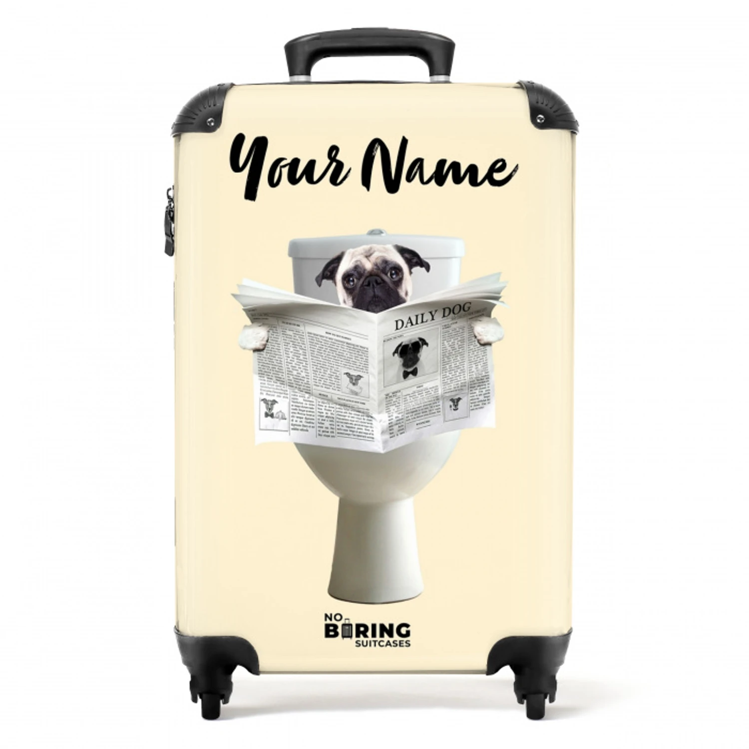 Hondje Leest de Krant NBS - Handbagage koffer - Kinderen Unisex middel -productfoto_recht