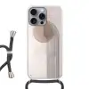 Minimalistisch - Cirkel - Lichtgrijs Hoesje iPhone 16 Pro Max met koord klein -3d