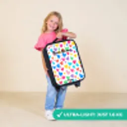 Gekleurde hartjes Kinderkoffer - Zwart klein -sfeer2_UK