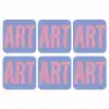 Art - Roze - Blauw onderzetter kurk middel -3d