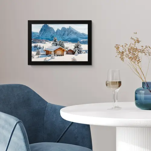 Landschap - Winter - Sneeuw fotolijst zwart zonder passe partout klein -sfeer4