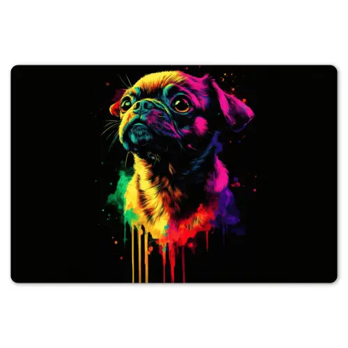 Puck - Hond - Verf - Kleuren Placemat vinyl groot -zzsfeer1_Kitchenyeah-website