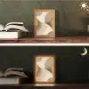 Retro - Geometrische lagen - Aardetinten Light Box met kabel (Tafellamp) klein -sfeer3
