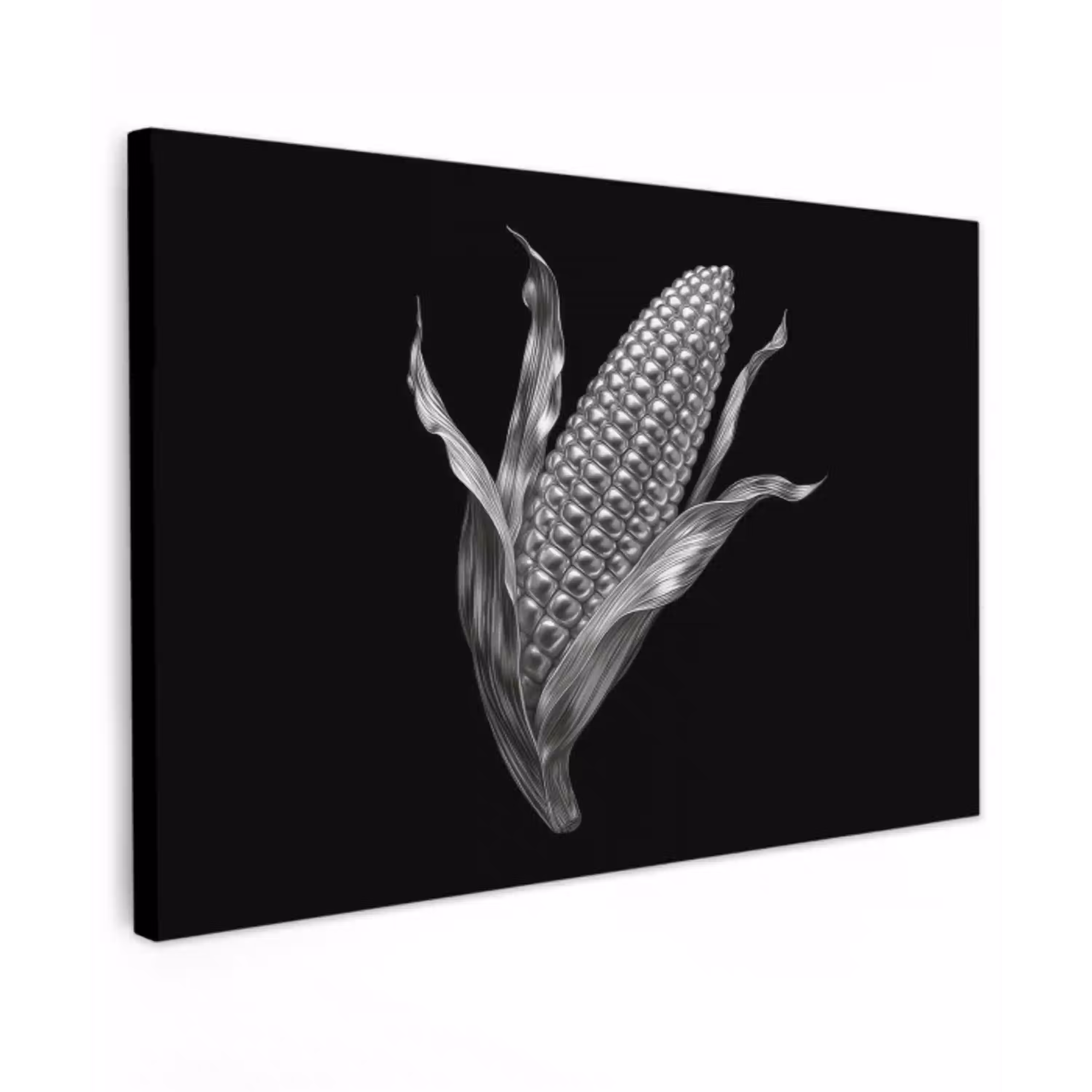 Maïskolf - Glanzend metaal - Elegant canvas 2cm klein -z3d