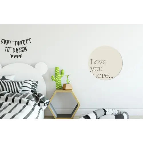 Minimalistisch - Love - Beige Wandcirkel aluminium klein -kinderkamer
