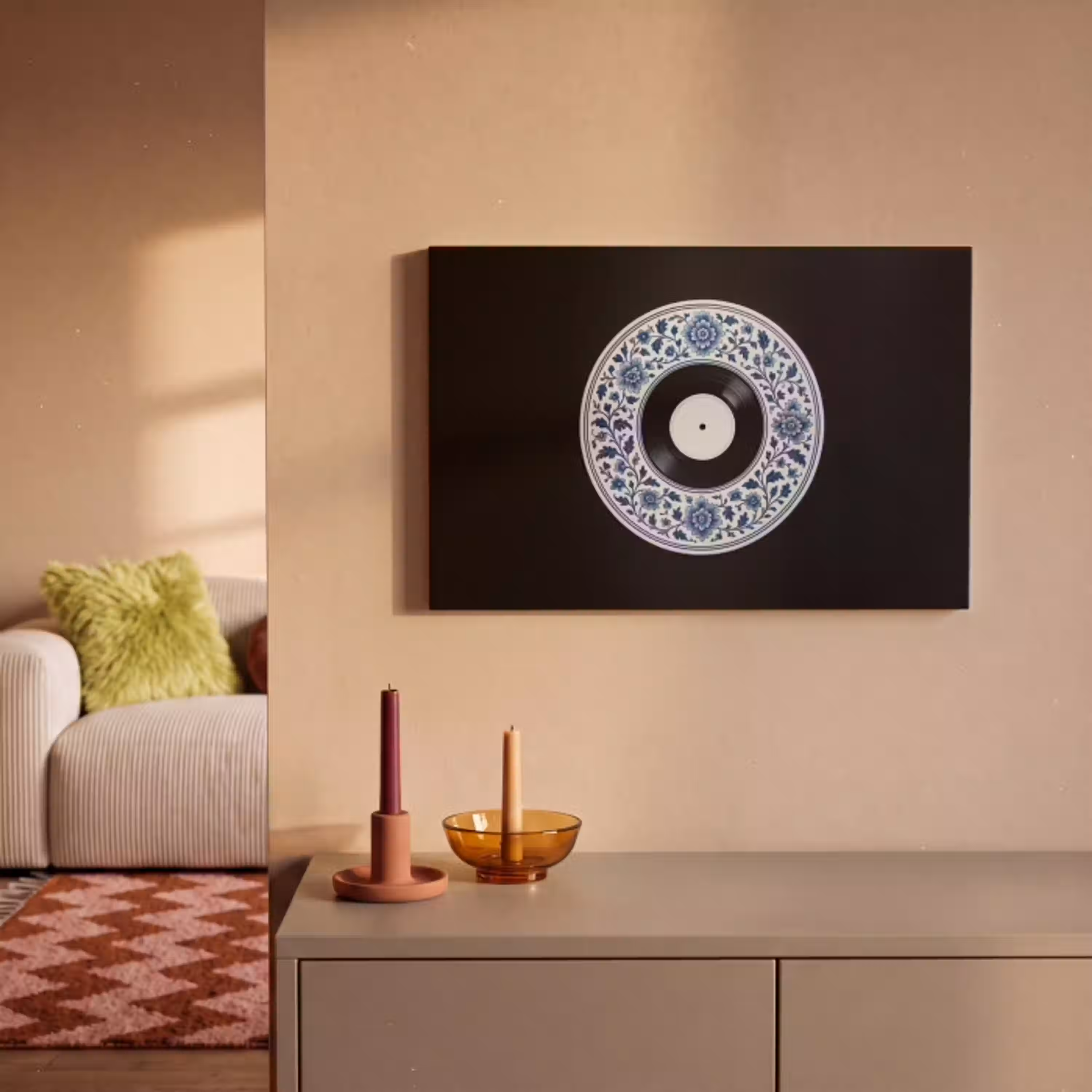 Vinyl - LP - Delfts Blauw - Muziek canvas 2cm klein -sfeer1