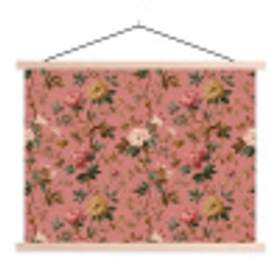 Klassiek - Botanisch - Roze textielposter latten blank klein 122 -3d