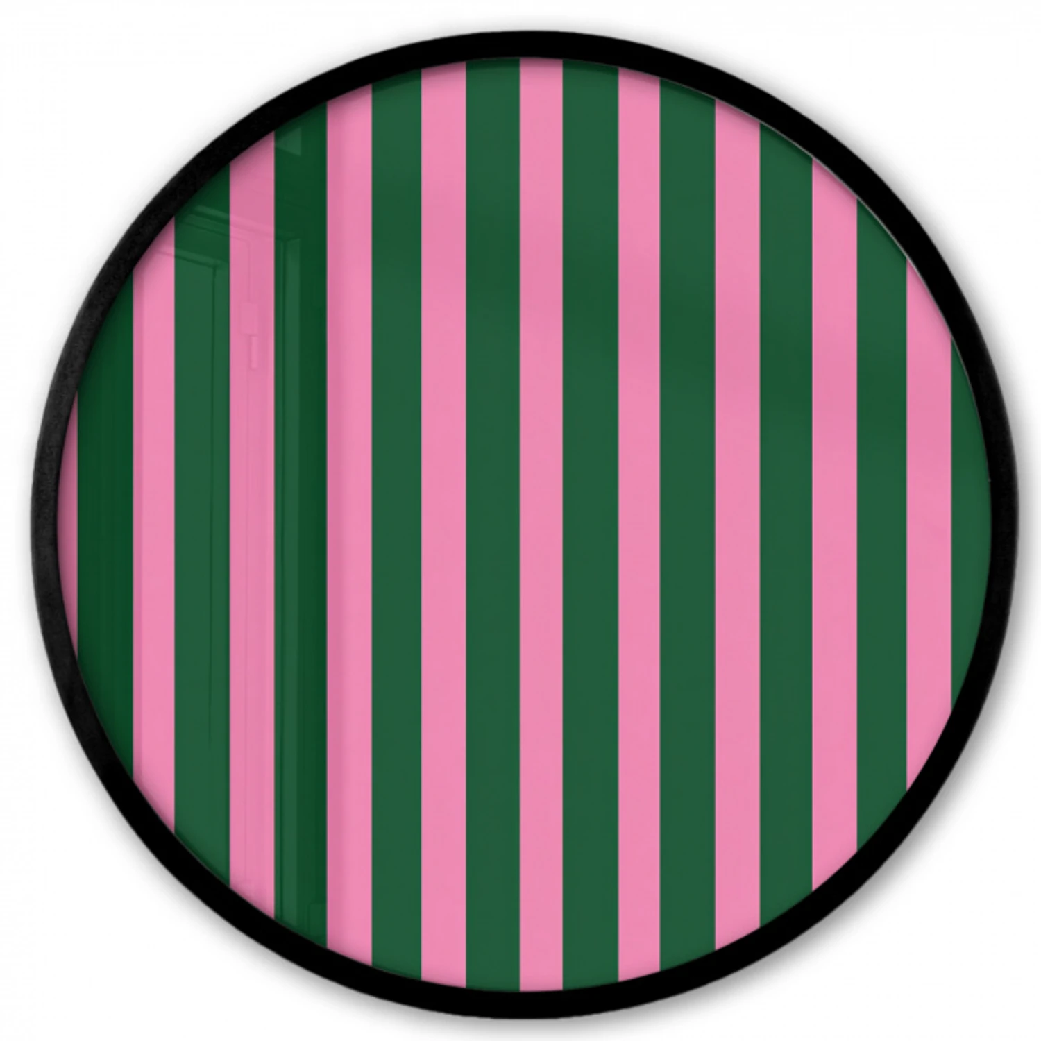 Verticale strepen - Groen - Roze Fotolijst rond zonder passe partout klein 856 -3d