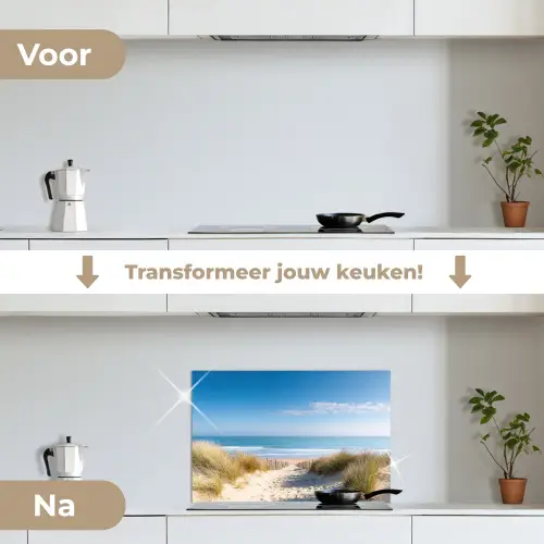 Strand - Zee - Duin - Zand - Zomer keuken achterwand spatscherm klein -voor_na_NL