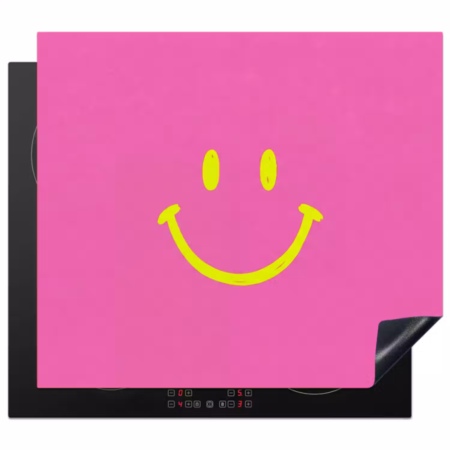 Inductie beschermer - Smiley - Vrolijk - Roze