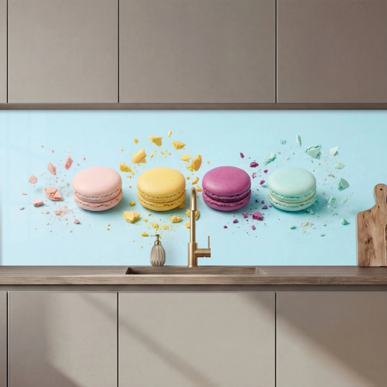 Macarons - Kleurrijk - Pastel keuken achterwand 2 middel zz_3dshopping