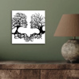 Bomen - Gezicht - Kunst - Abstract aluminium wit klein -sfeer2