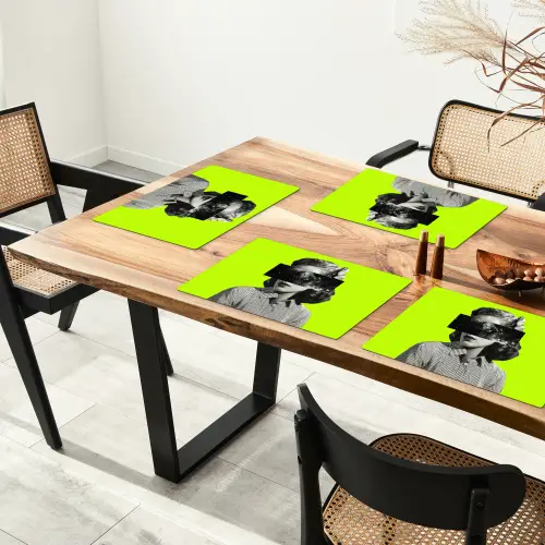 Vrouw - Sterrenhemel - Groen Placemat vinyl groot -zzsfeer4_Kitchenyeah-website
