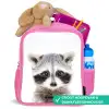 Rachid Racoon Kinderrugzak - Roze middel -inhoud_NL